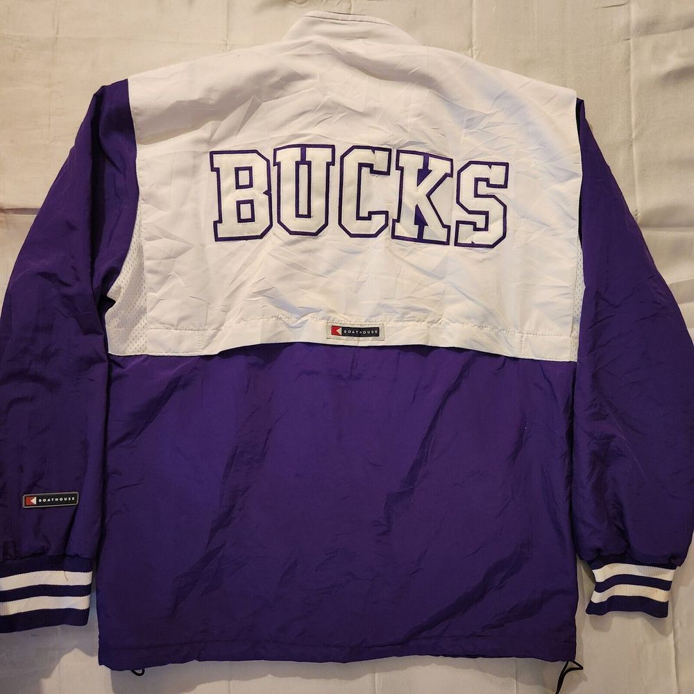 Boathouse Jacket Mens M Bucks Y2K Track Jacket Purple Full Zip USA‎ Made Vented
